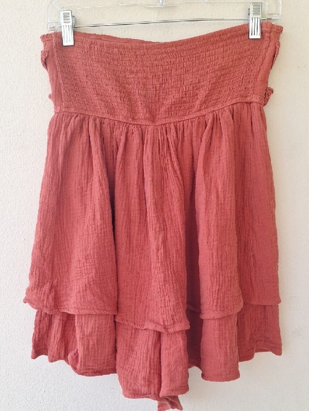 Promesa Lace Yourself Crochet Trim Crinkle Cotton Romper Size S - Picture 5 of 9